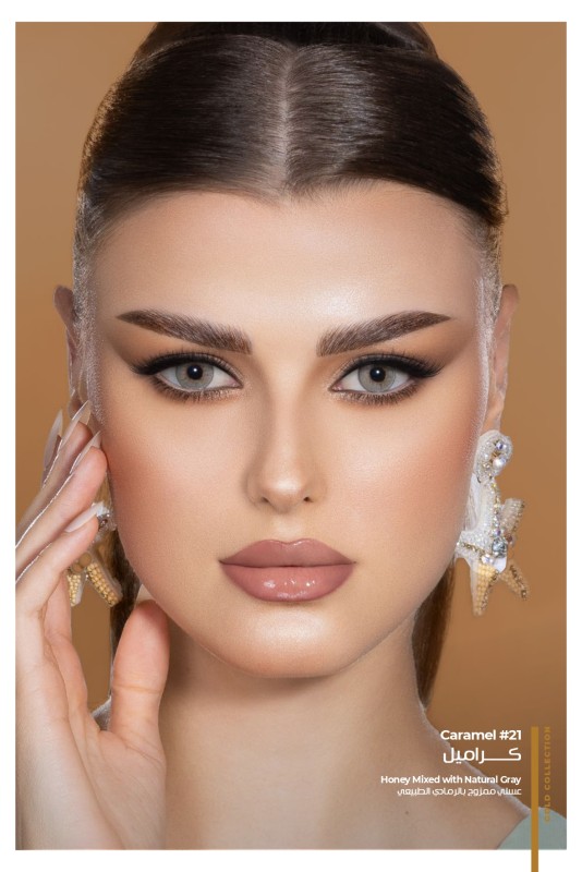 لنز چشم دهب مدل کارامل کد021 رنگ عسلی