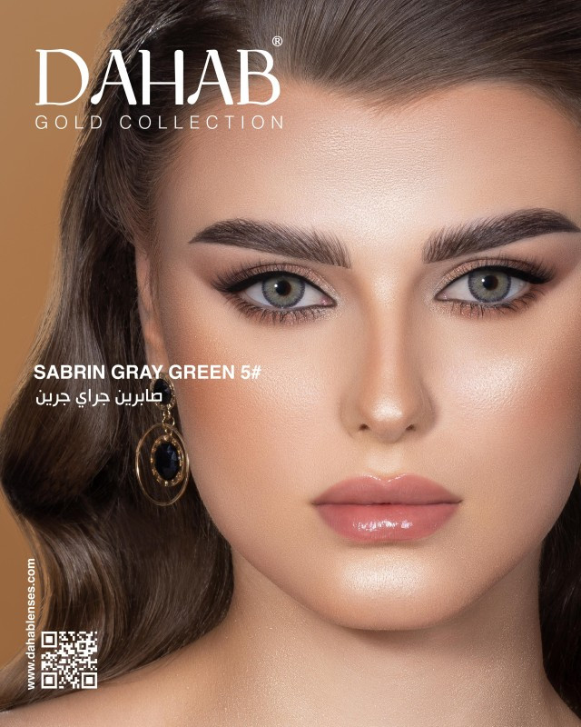 لنزچشم دهب مدل صابرین گری گرین کد 5 رنگ طوسی سبز