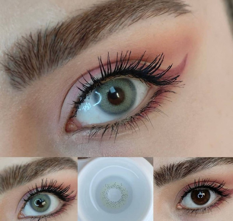 لنز فصلی دهب مدل راین کد 26 رنگ طوسی سبز روشن بدون دور