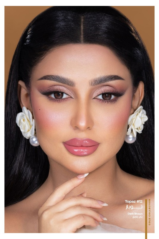 لنز فصلی دهب مدل توپاز کد 12 رنگ عسلی تیره