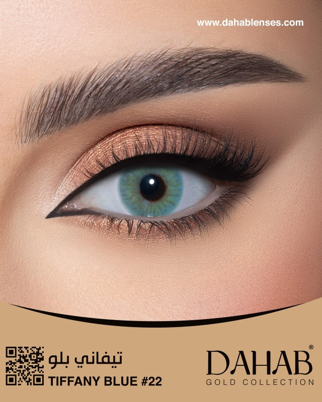 لنز فصلی دهب مدل تیفانی بلو کد 22 رنگ آبی عسلی روشن