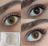 لنز فصلی دهب مدل کرمی کد 15 رنگ عسلی بدون دور