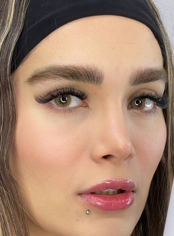 لنز فصلی دهب مدل کرمی کد 15 رنگ عسلی بدون دور