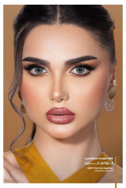 لنز فصلی دهب مدل لومیر گرین کد 16 رنگ سبز روشن دور دار