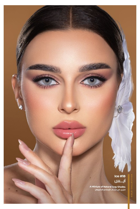 لنز فصلی دهب مدل آیس کد 18 رنگ طوسی یخی روشن