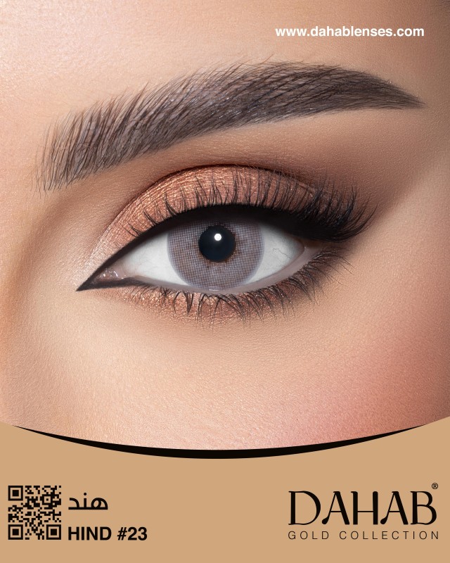 لنز چشم دهب مدل هند کد 23 رنگ طوسی روشن بدون دور