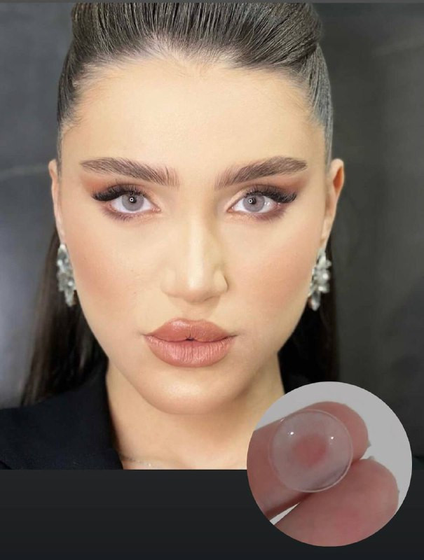 لنز چشم دهب مدل هند کد 23 رنگ طوسی روشن بدون دور